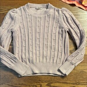 J Crew Crewcuts Light Lilac Bauble popover Textured Sweater